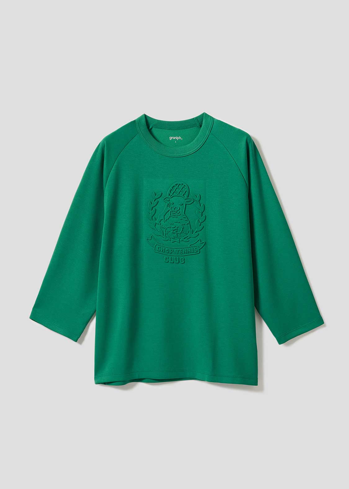 Ponte Embossed Cropped Sleeve Tee (Lamb Chop Tennis)