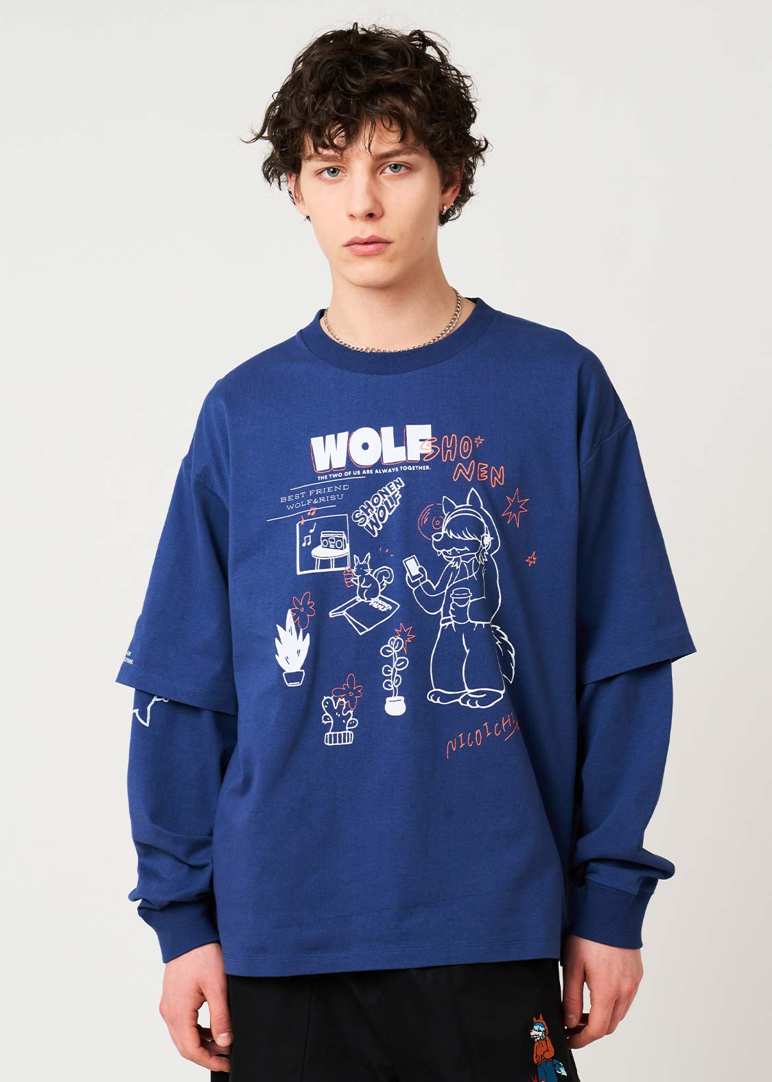 Shounen Wolf | Layered Big Long Sleeve T-Shirt - Image 7
