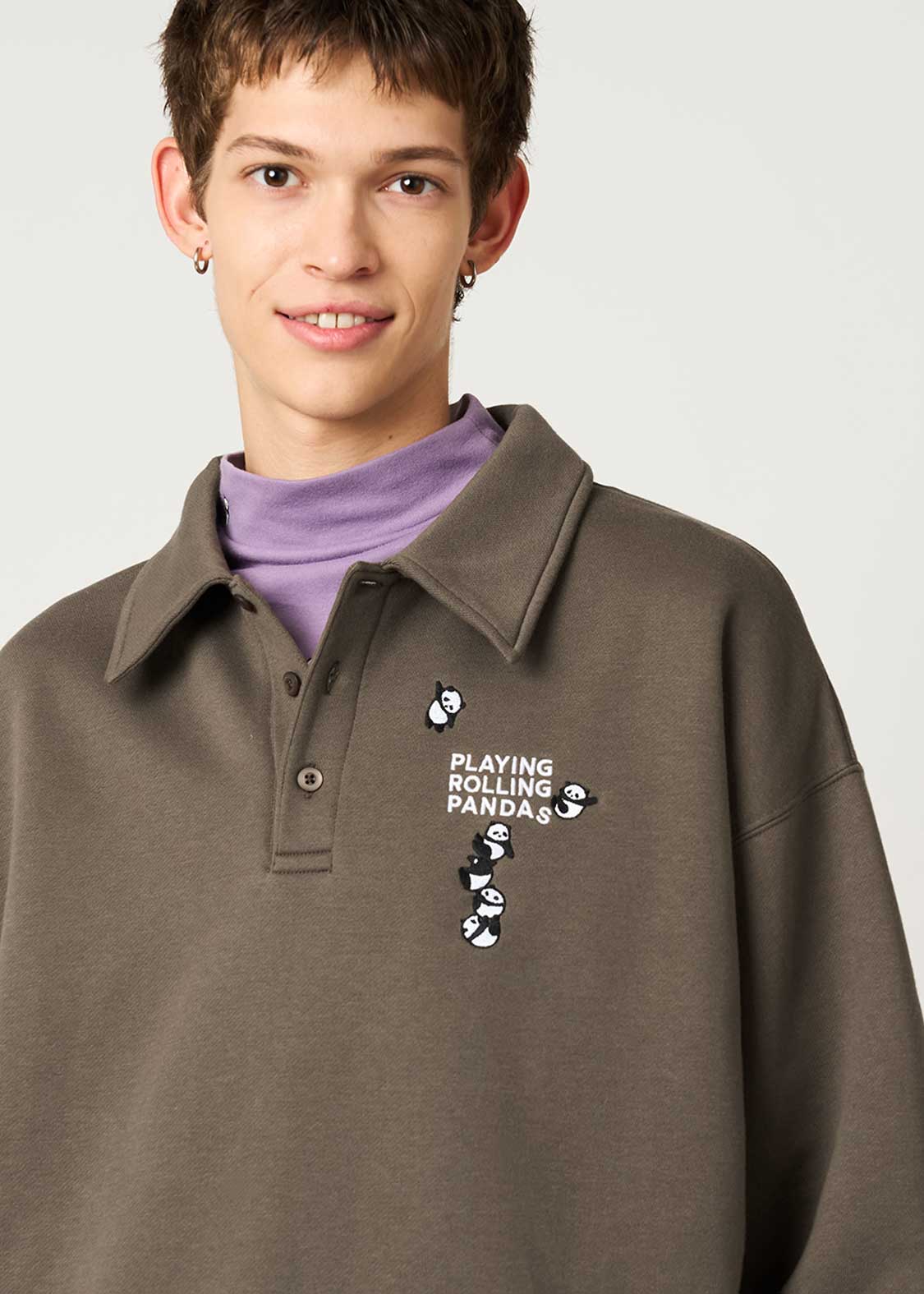 Rolling Pandas Kate | Fluffy Fleece Collared Sweatshirt - Image 6