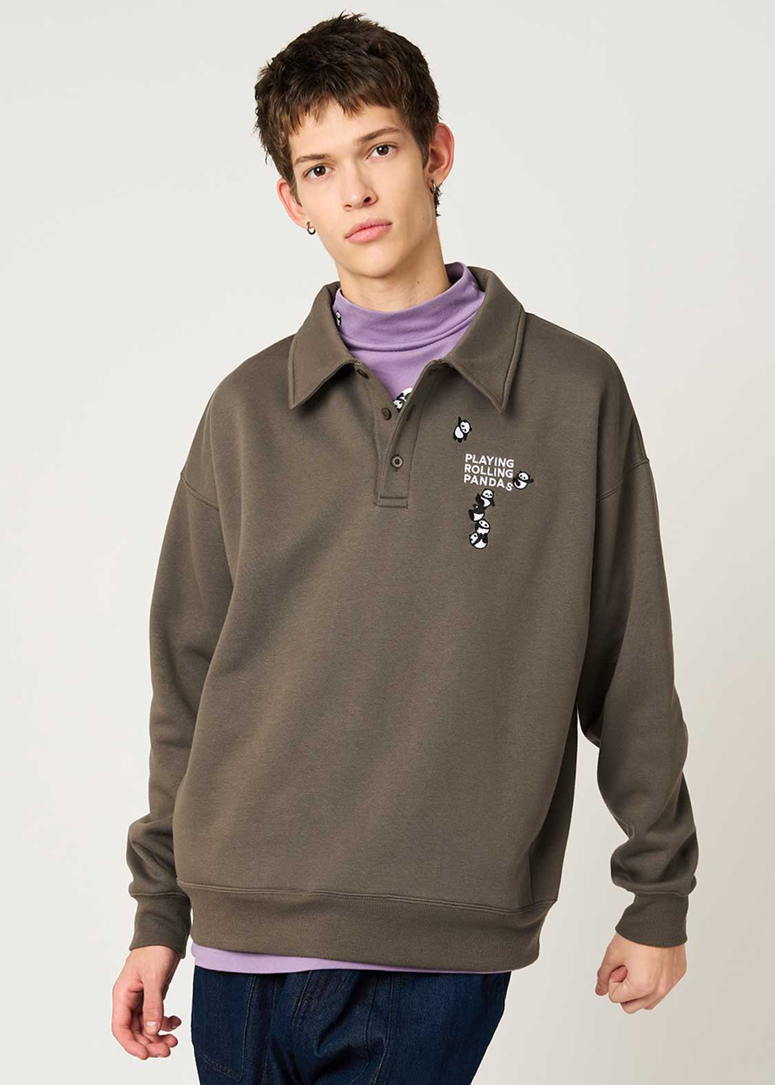 Rolling Pandas Kate | Fluffy Fleece Collared Sweatshirt - Image 7