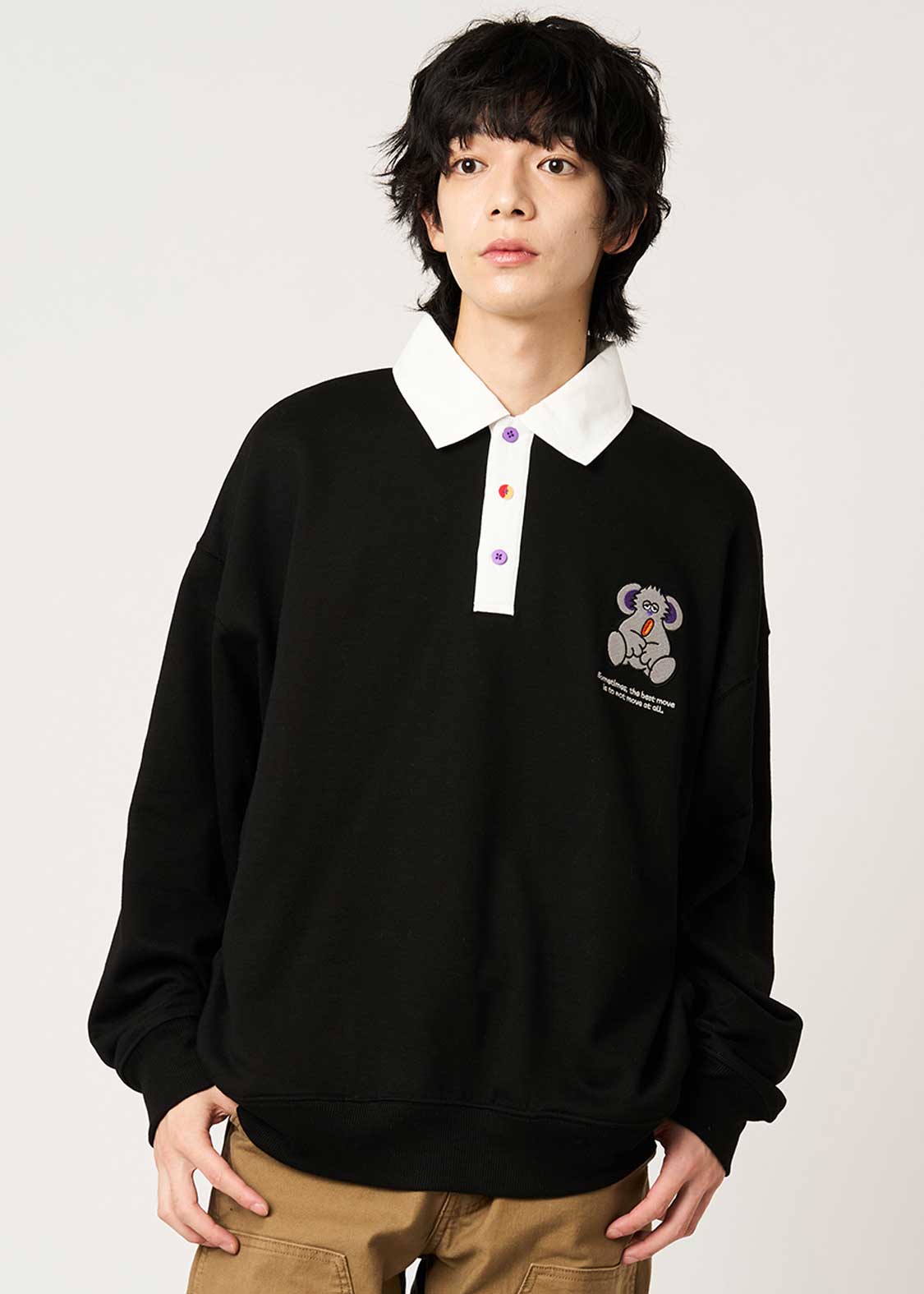 Lalakoko DRK | Fleece-Lined Collared Sweatshirt - Image 7