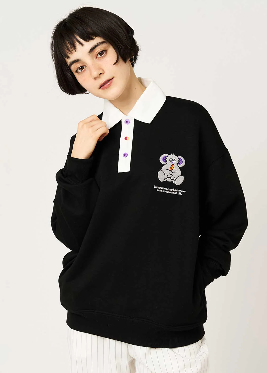 Lalakoko DRK | Fleece-Lined Collared Sweatshirt - Image 9