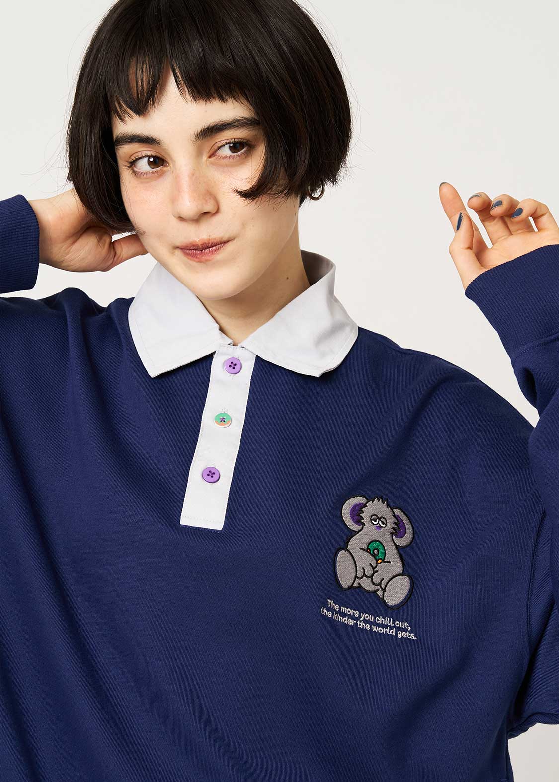 Lalakoko | Fleece-Lined Collared Sweatshirt - Image 6