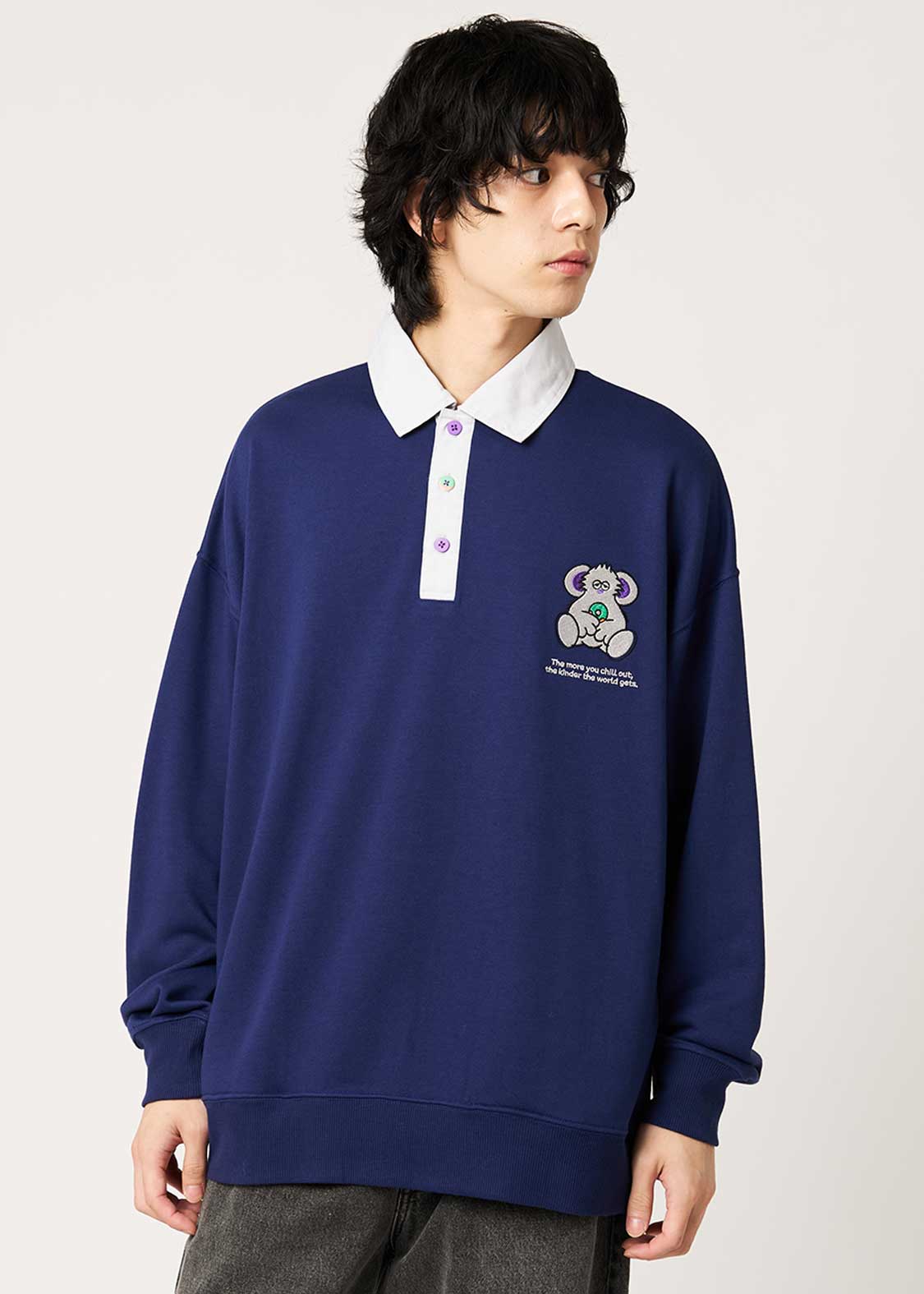 Lalakoko | Fleece-Lined Collared Sweatshirt - Image 7