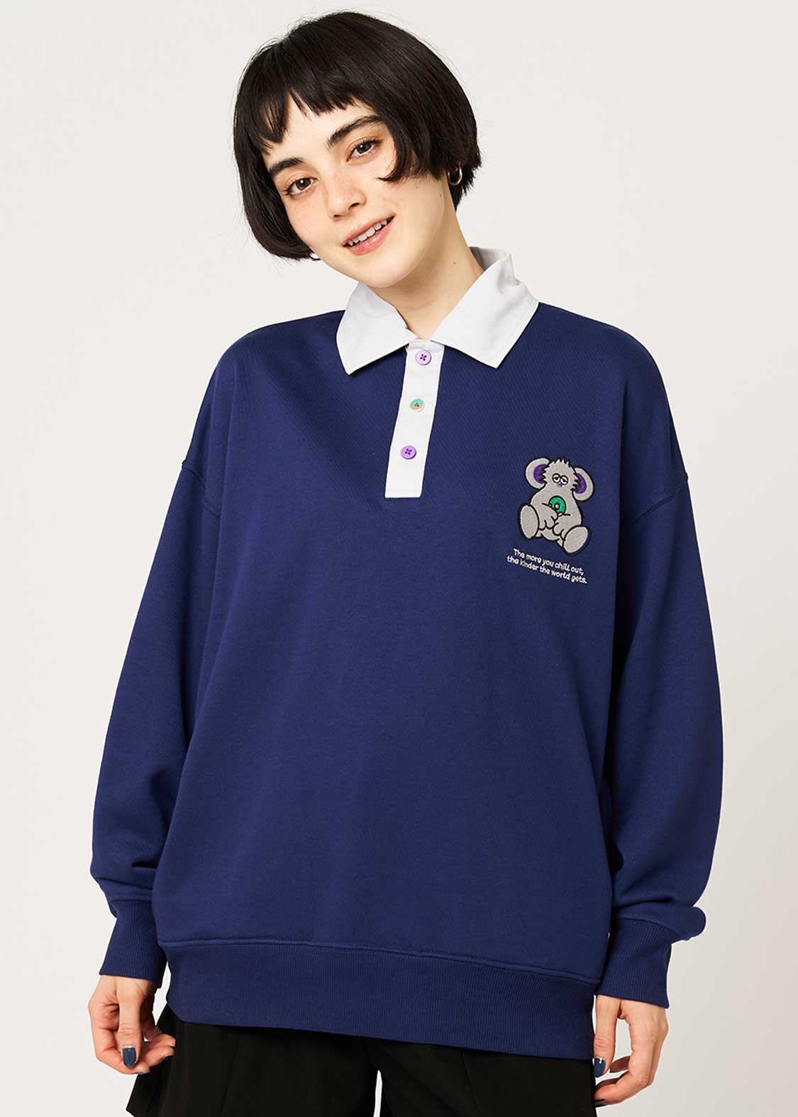 Lalakoko | Fleece-Lined Collared Sweatshirt - Image 9