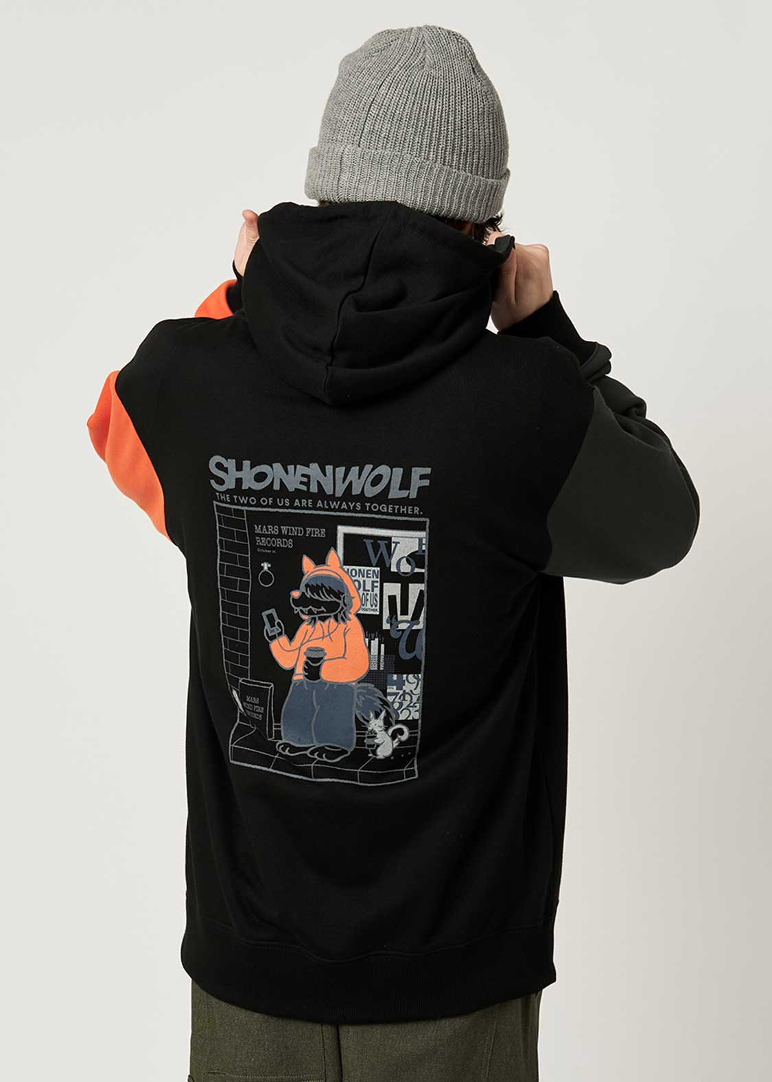 Shonen Wolf B | Fleece Zip Hoodie - Image 7