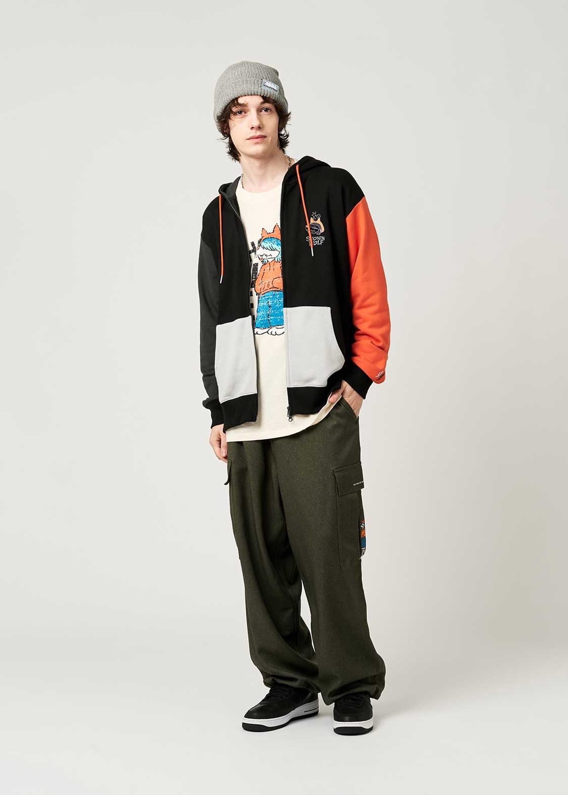Shonen Wolf B | Fleece Zip Hoodie - Image 8