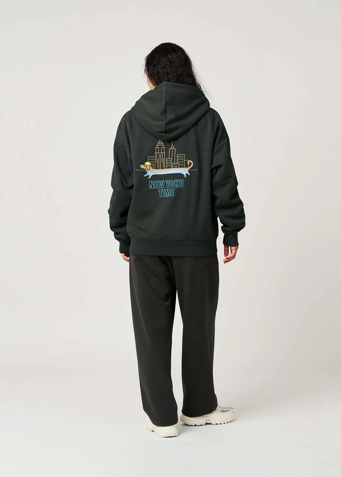 Nagasugiru Inu New York Time | Cardboard Big Zip Hoodie - Image 10