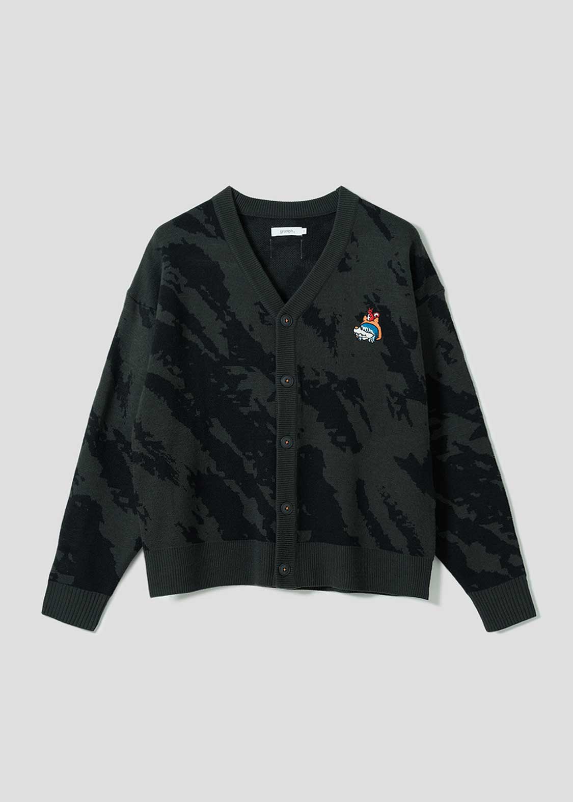 Shonen Wolf | Jacquard V-Neck Knit Cardigan