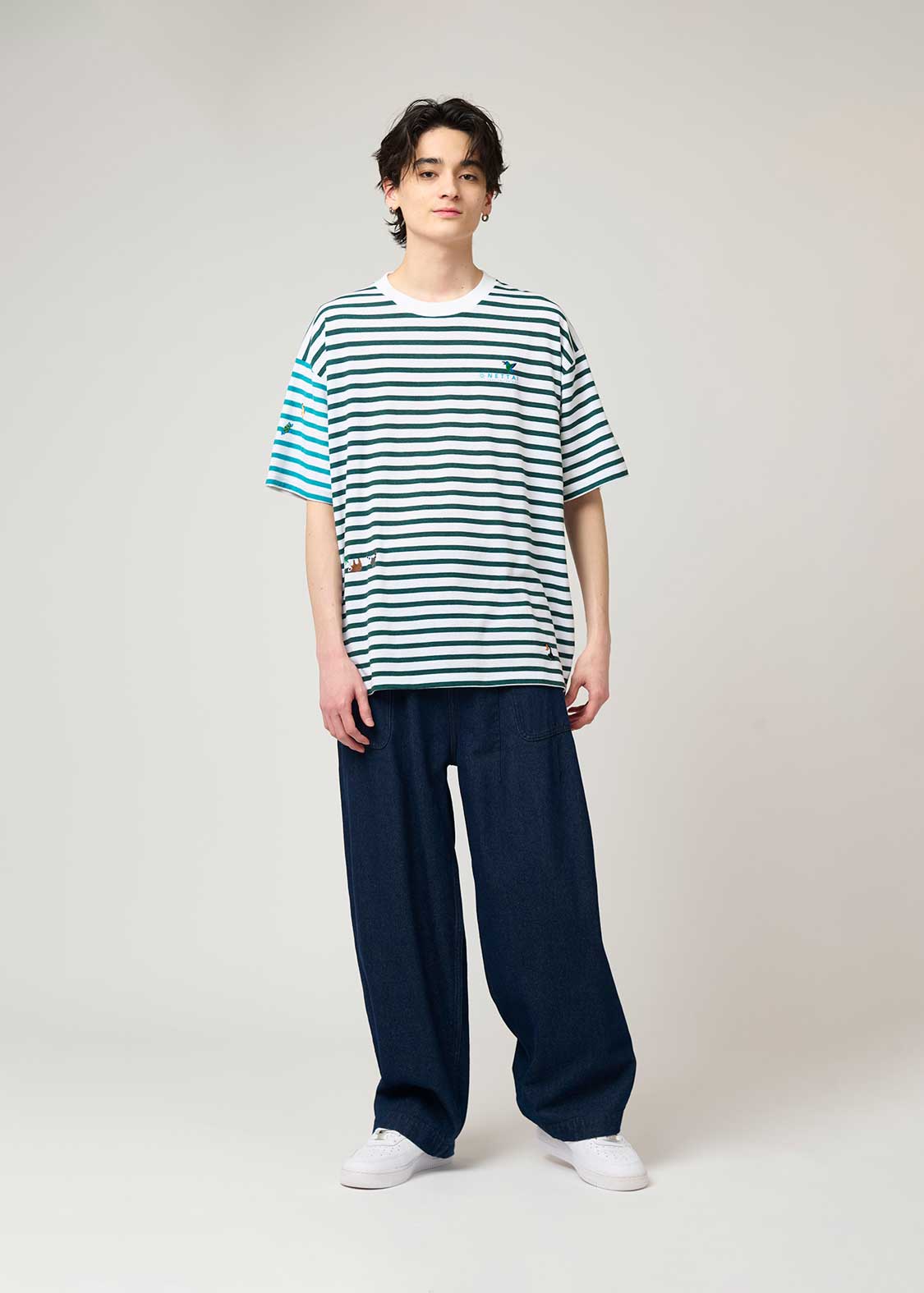 Double Face Stripe Tee (Tropical Animals) - Image 9
