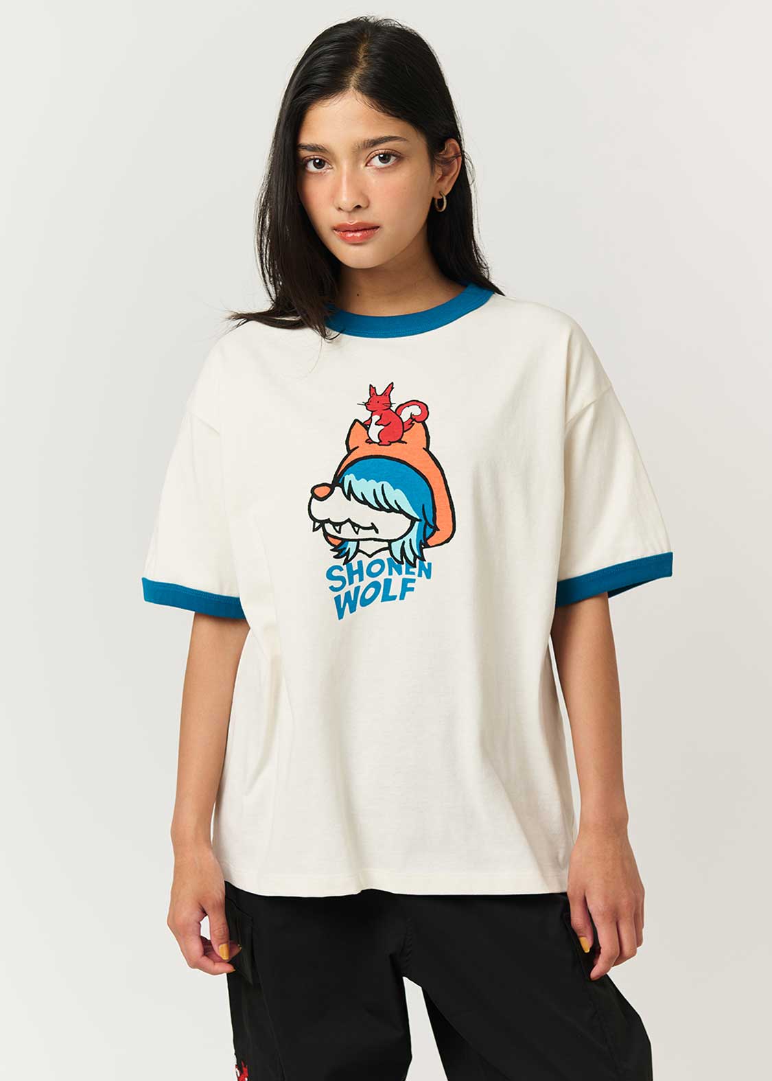Shonen Wolf | Big Silhouette Trim T-Shirt - Image 9