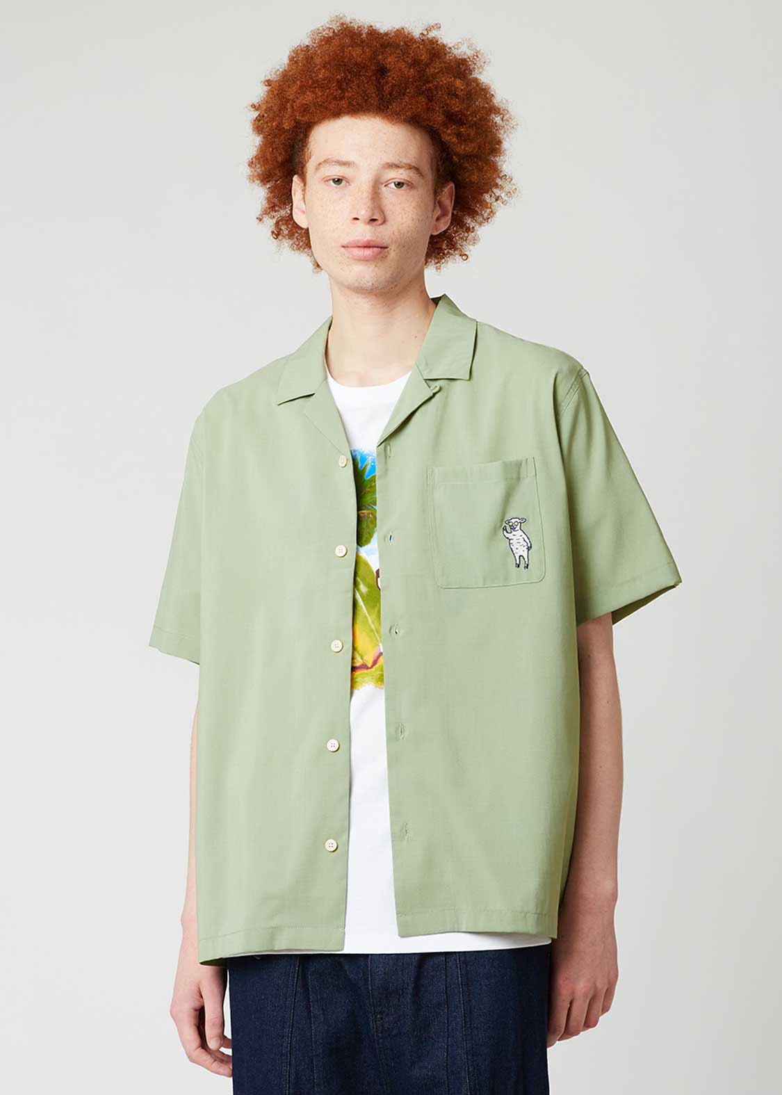 Lambchop | Linen Touch Open Collar Shirt - Image 7