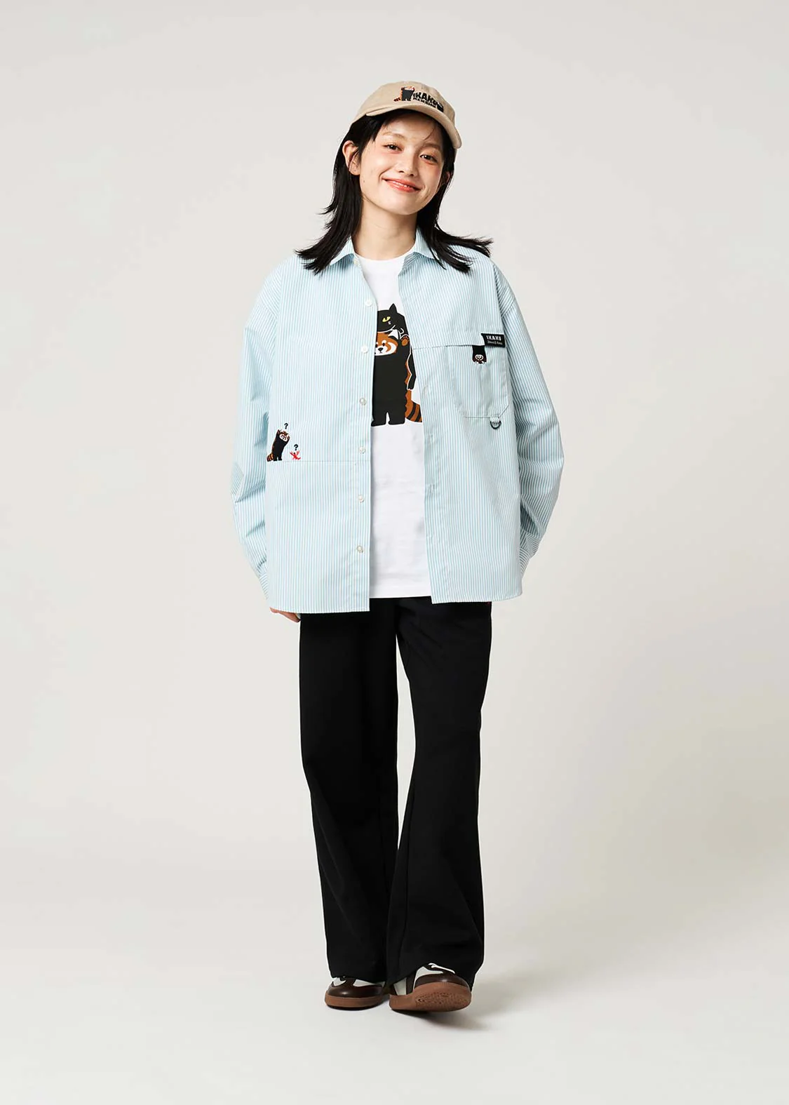 Ikaku Bikkuri Hatena | Loose-Fitting Shirt With Contrasting Stripes - Image 10