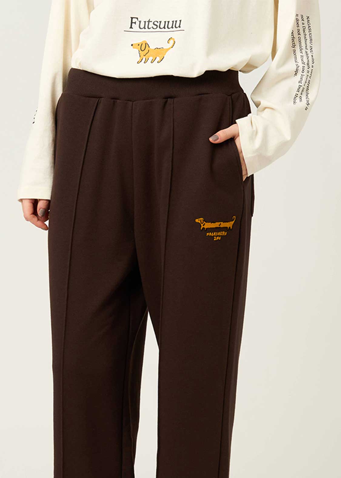 Painted Nagasugiru Inu | Center Seam Fleece Pants - Image 6