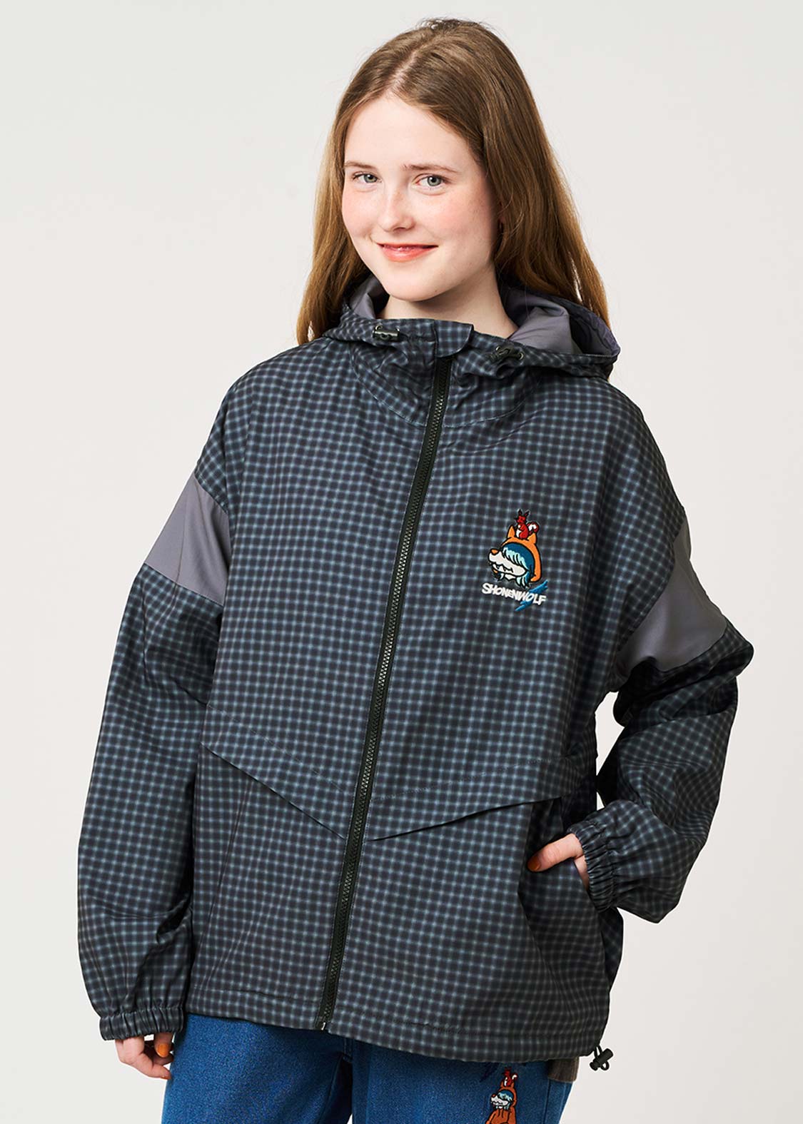 Shonen Wolf | Check Hooded Blouson - Image 9