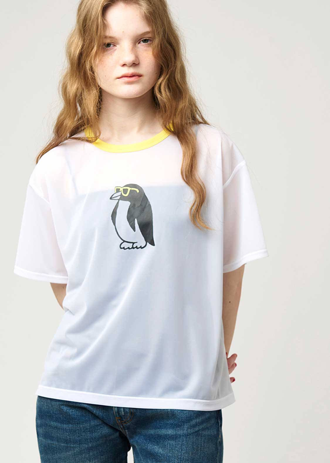 Half Sleeve Sheer Tee (City boy Penguin) - Image 6