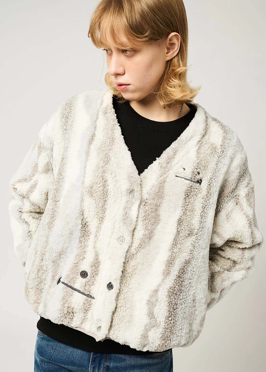 Beautiful Shadow Zoom | Mixed Boa Cardigan - Image 6