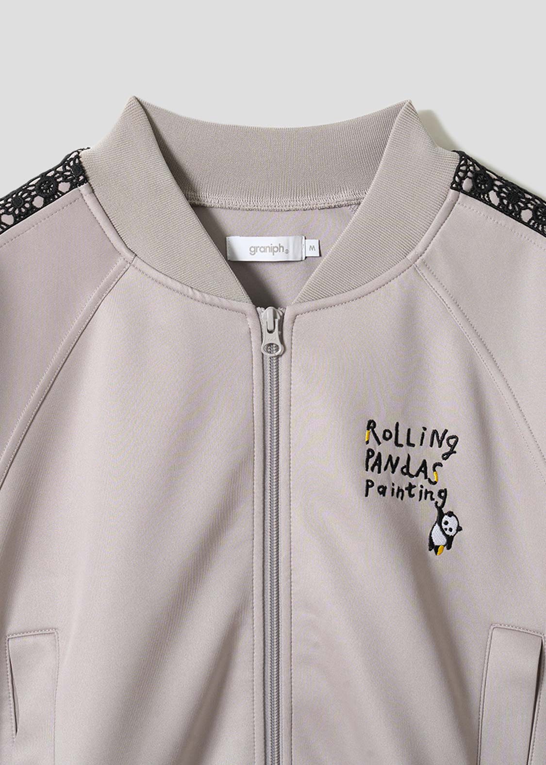 Rolling Pandas Painting | Lace Short Blouson - Image 3