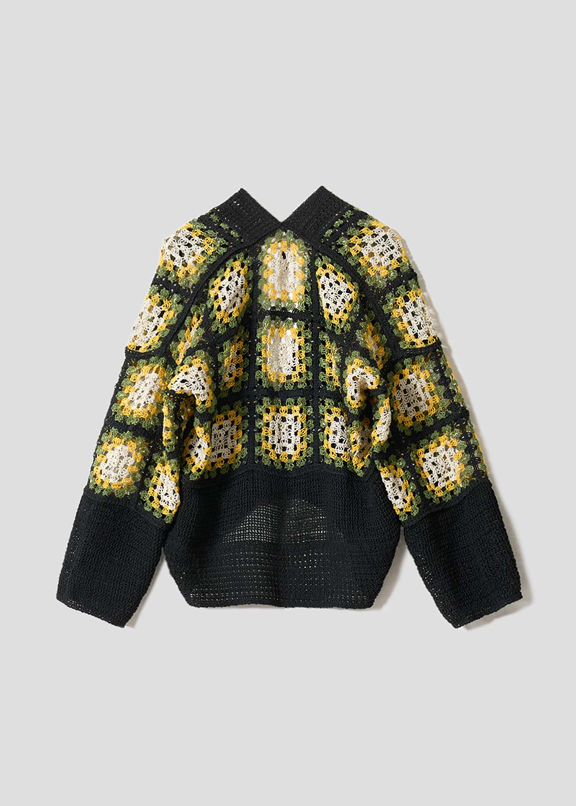 Rolling Pandas Painting | Crochet Short Knit Cardigan - Image 2