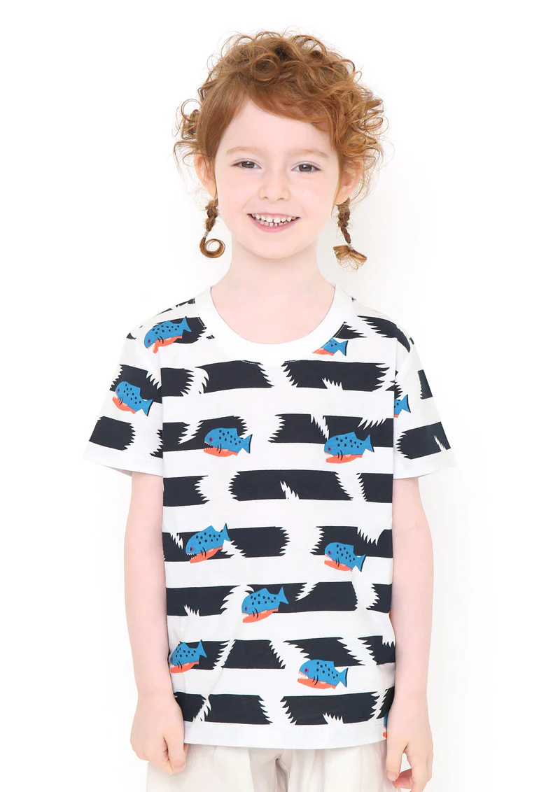 Multi Pattern Short Sleeve Tee (Piranha border) - Image 10