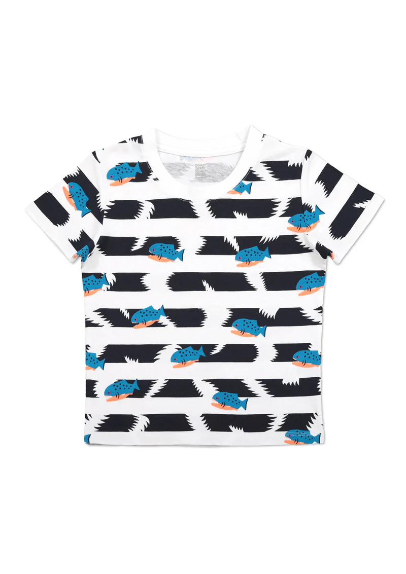 Multi Pattern Short Sleeve Tee (Piranha border) - Image 8