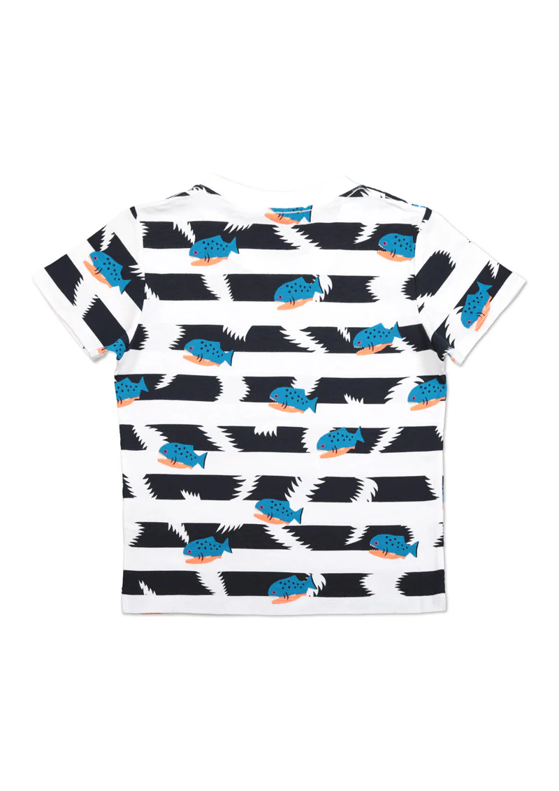 Multi Pattern Short Sleeve Tee (Piranha border) - Image 9
