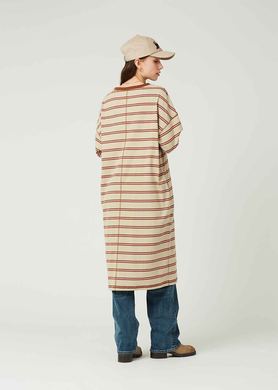 Border Short Sleeve One-Piece (Ikaku a-boo) - Image 2