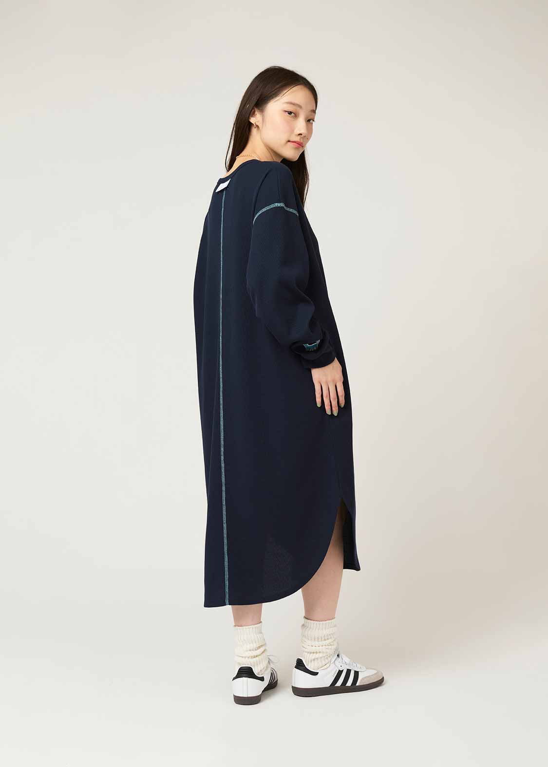 Waffle Long Sleeve One-Piece (Nagasugiru Inu) - Image 2