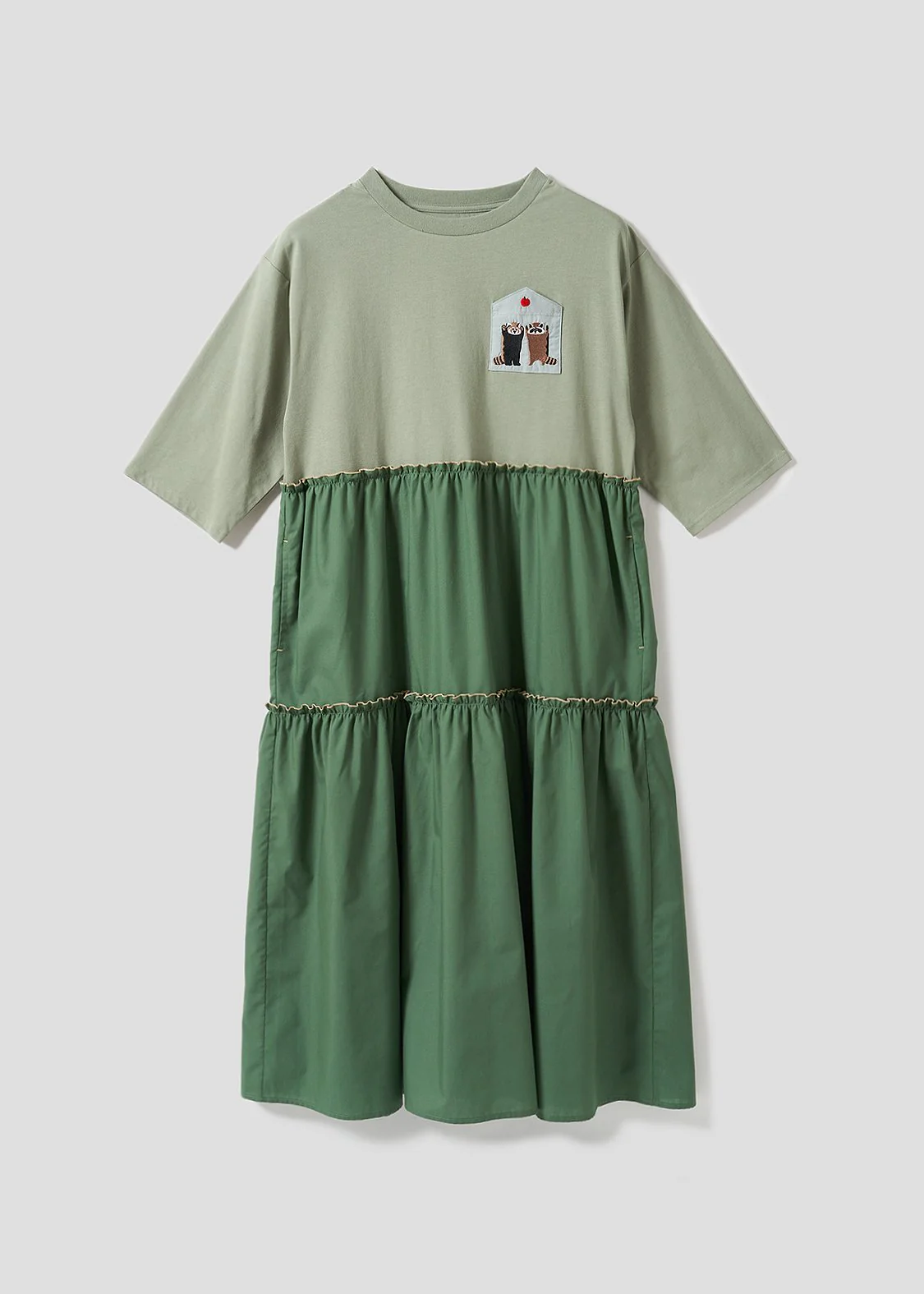 Docking Tiered Middle Sleeve One-Piece (Ikaku Niterune)