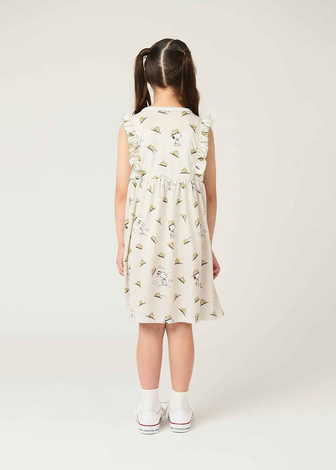 Peanuts Sleeveless Frill A line One-Piece  (Peanuts_Hat Pattern) - Kids - Image 2