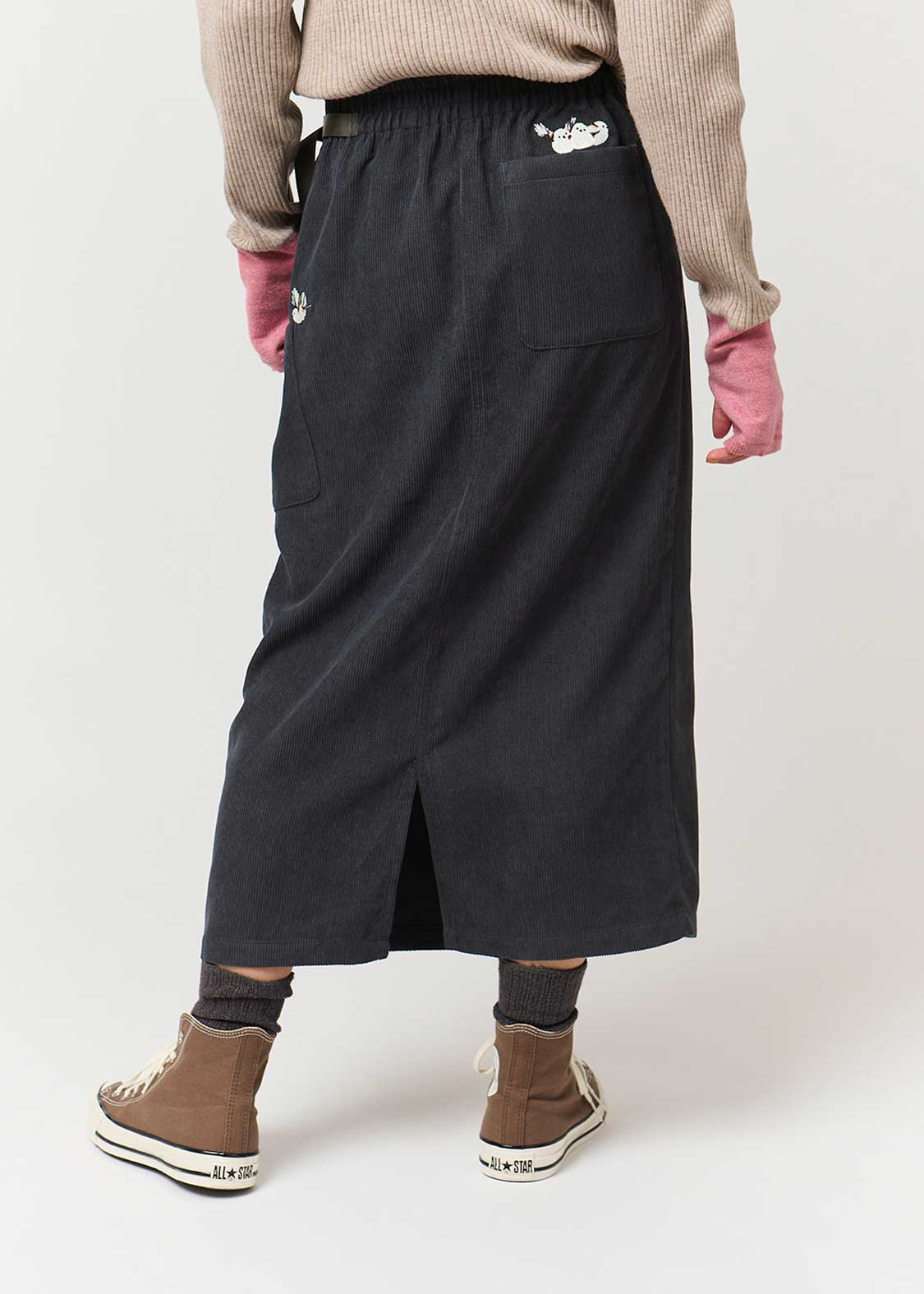 Long-Tailed Tit (Shimaenaga) | Corduroy Skirt - Image 7