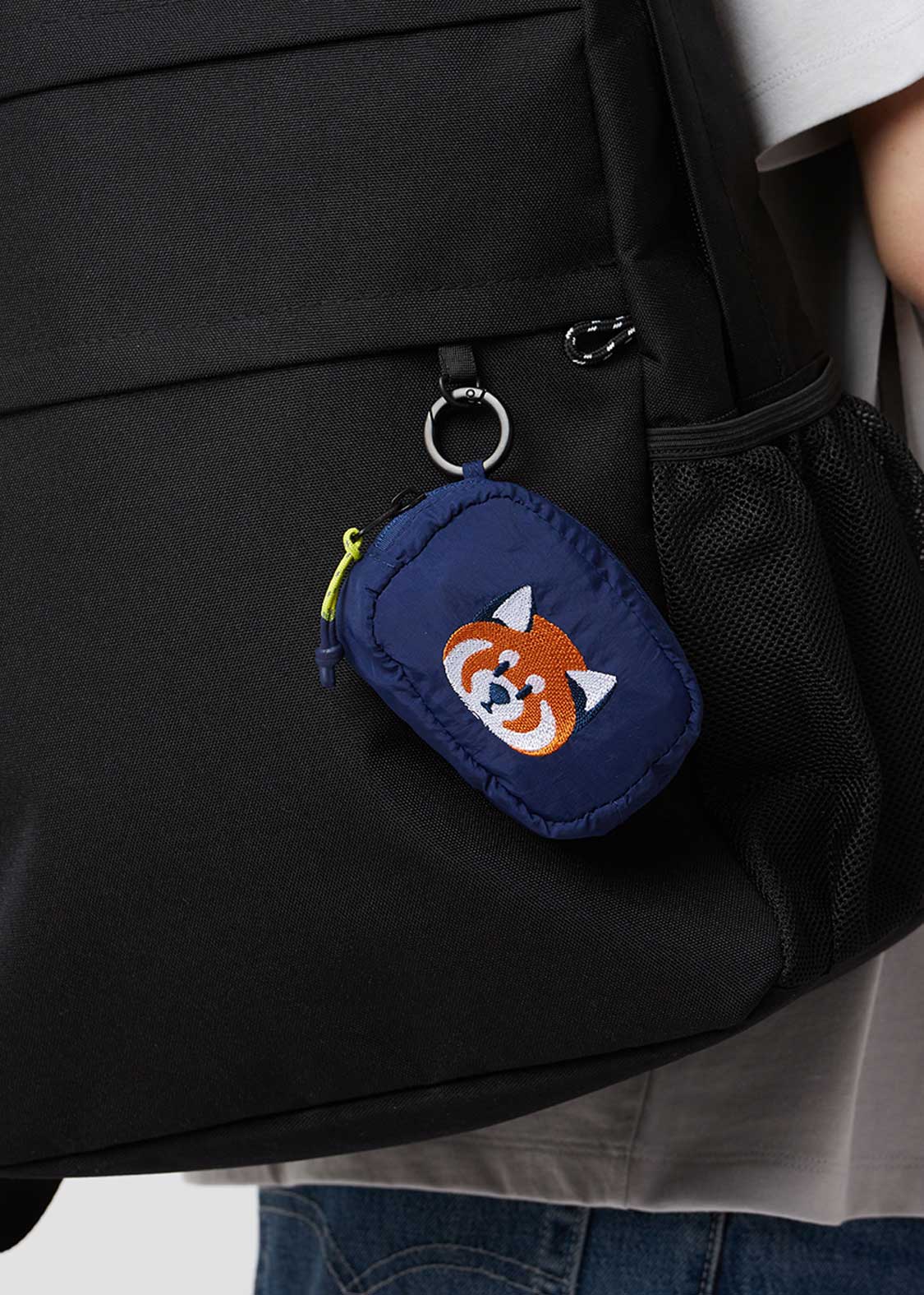 Square Box Pouch (Ikaku Face) Navy - Image 2