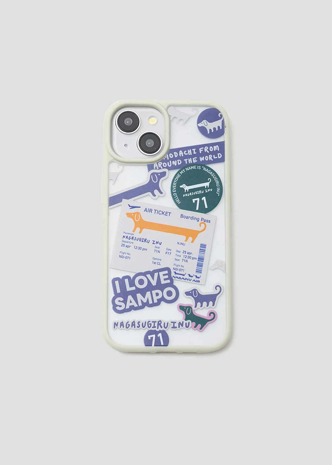 Nagasugiru Inu Stickers | Clear Smartphone Case/Iphone 15