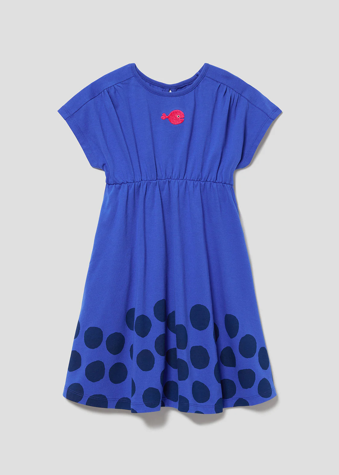 Waist Gather Short Sleeve One-Piece (Taro Gomi_Kingyo ga Nigeta Kingyosan Dots) - Baby - Image 7